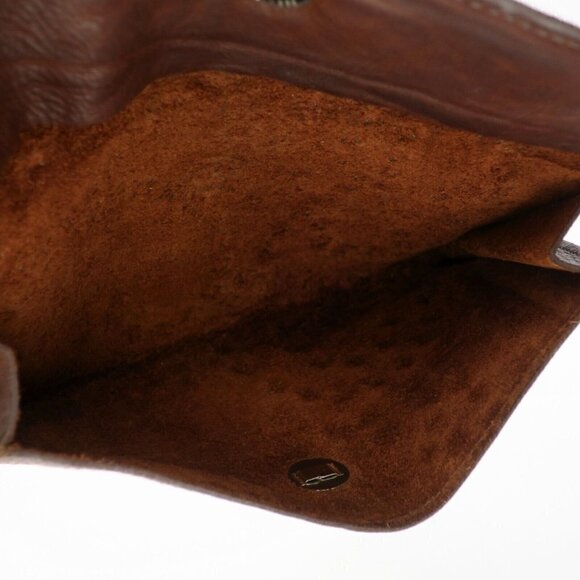 McFadin Stacy & Laurie Brown Leather Studded Wallet Clutch Wristlet (NO Strap) - Picture 7 of 7